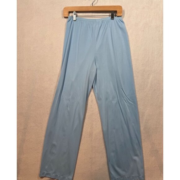 Vintage Vanity Fair 2 Piece Pajama Set Shirt Pants Sky Blue Nylon Womens Small S - Picture 5 of 8
